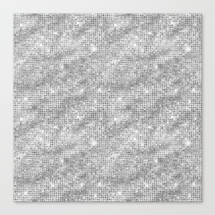 Silver Diamond Studded Glam Pattern Canvas Print