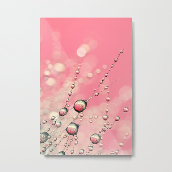 Salmon Pink Sparkles Metal Print