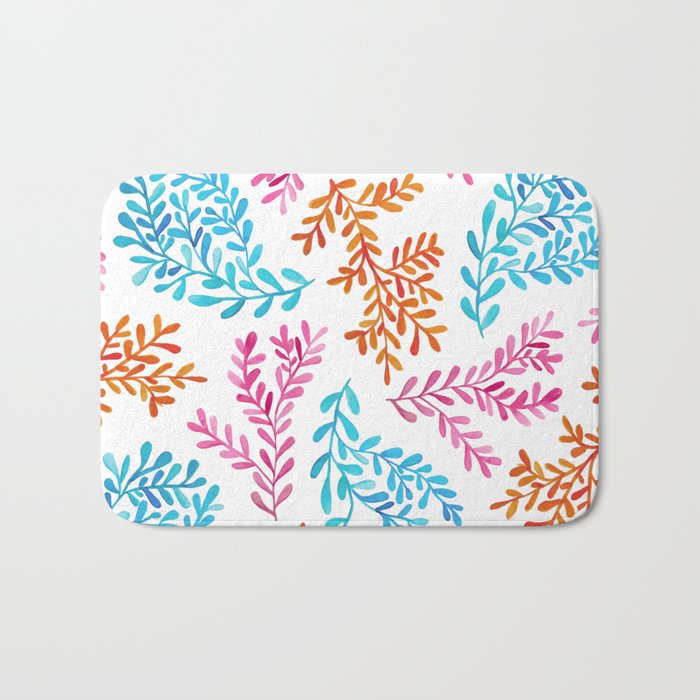 Colourful Vines Bath Mat By Hannahkallady Society6
