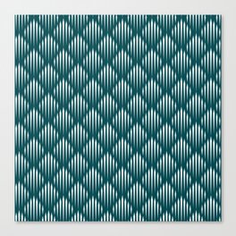 Teal Blue and White Abstract Pattern Canvas Print