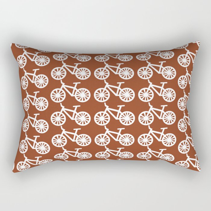 Bike Lover Cyclist Brown Print Pattern Rectangular Pillow