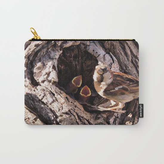 House Sparrow Keeping House Carry-All Pouch