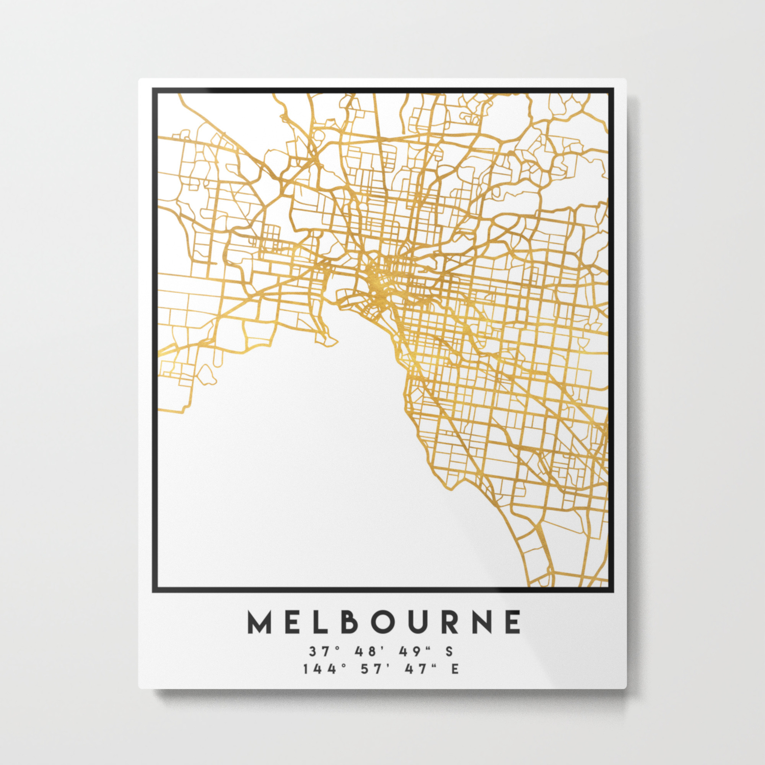 Melbourne Australia City Street Map Art Metal Print By Deificusart Society6