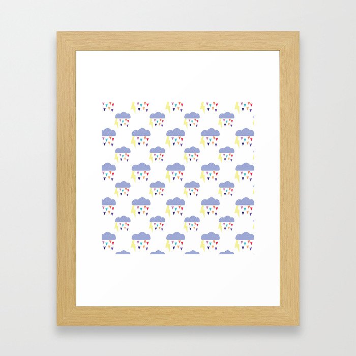 Raining Hearts Framed Art Print