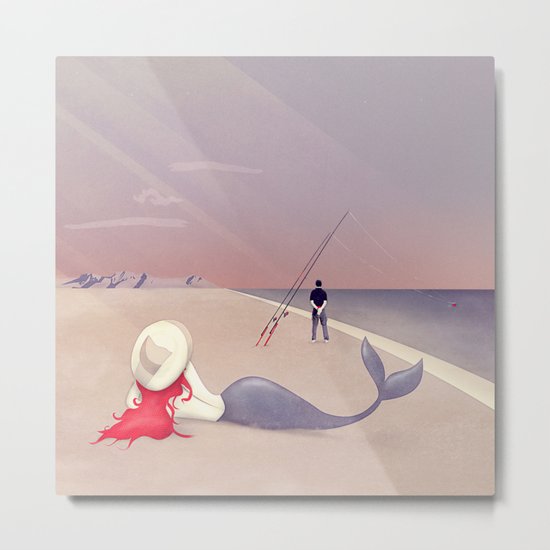 Keep Fishing Metal Print