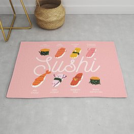 Sushi Kawaii Pink Rug