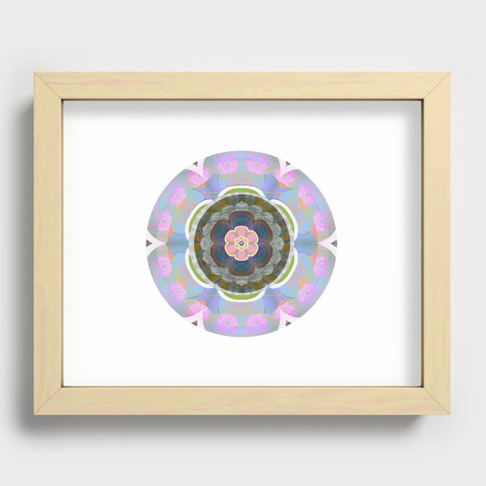 Ode to Sweetness and Delicate Power: Love Boho Floral Journey Mandala Recessed Framed Print
