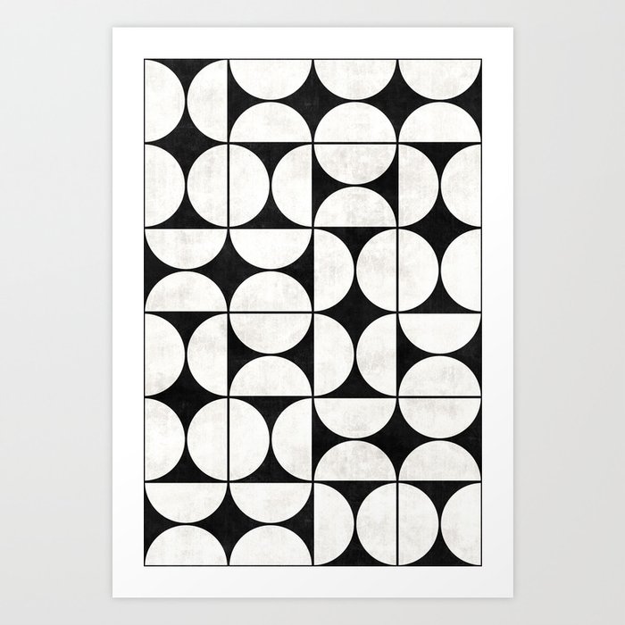 Mid-Century Modern Pattern No.2 - Black and White Art Print by Zoltan ...