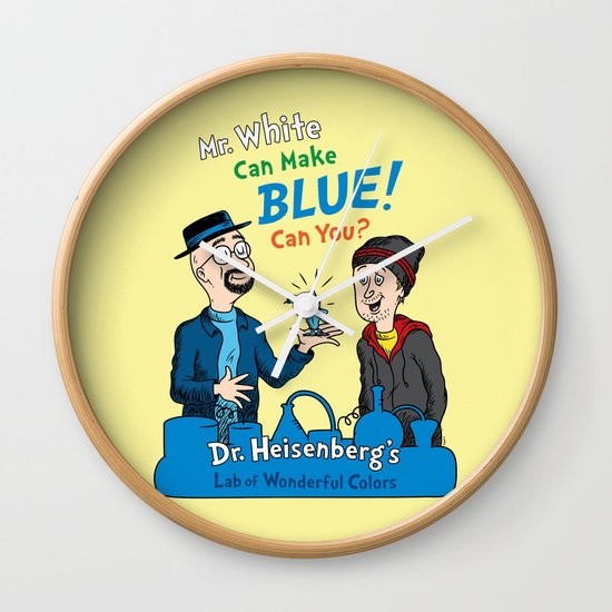 Mr. White Can Make Blue! Wall Clock