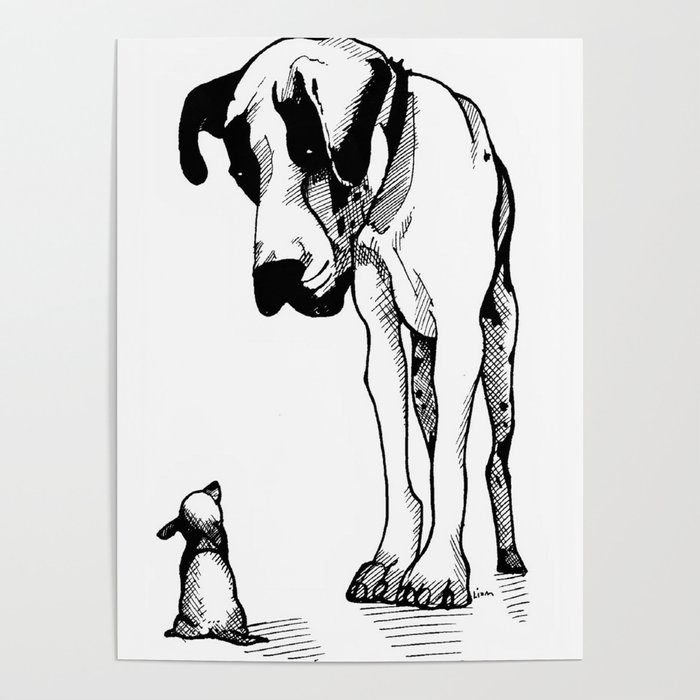 Great Dane & Chihuahua Poster