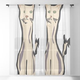 Tall Cat Sheer Curtain