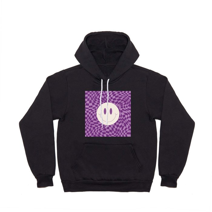 Warp checked smiley in purple Hoody