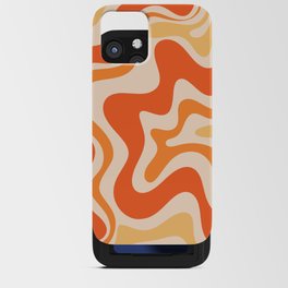 Tangerine Liquid Swirl Retro Abstract Pattern iPhone Card Case