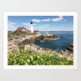 Cape Elizabeth Lighthouse, Maine - Summer Art Print