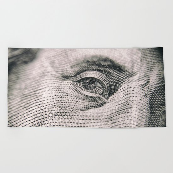Ben Franklin ($100 Money Bill Illuminati) Beach Towel