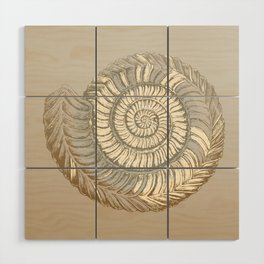 Ammonite Simple Modern Abstract  Illustration  Wood Wall Art