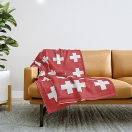 Swiss Cross Red Throw Blanket