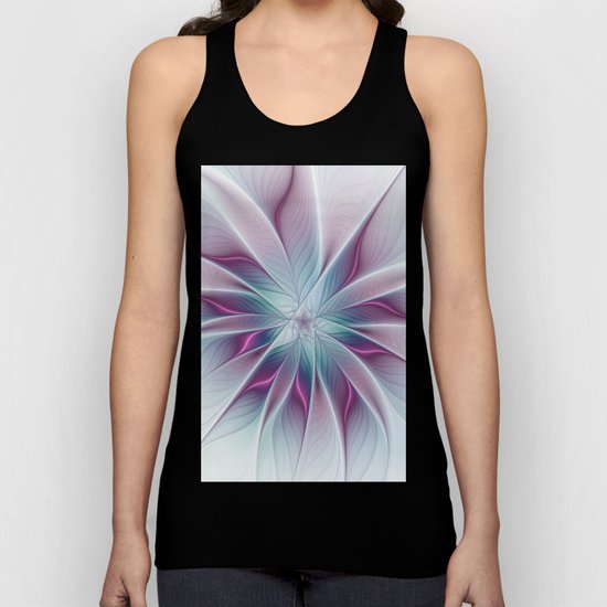 Floral and Luminous, abstract Fractal Art Unisex Tank Top