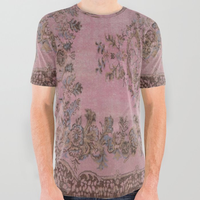 pink oriental vintage carpet All Over Graphic Tee