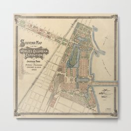 World's Fair Chicago Souvenir Map, 1893 Metal Print
