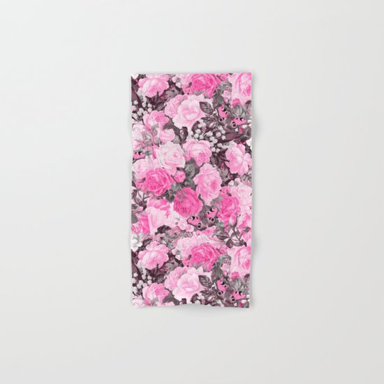Floral pink vintage pattern Hand & Bath Towel