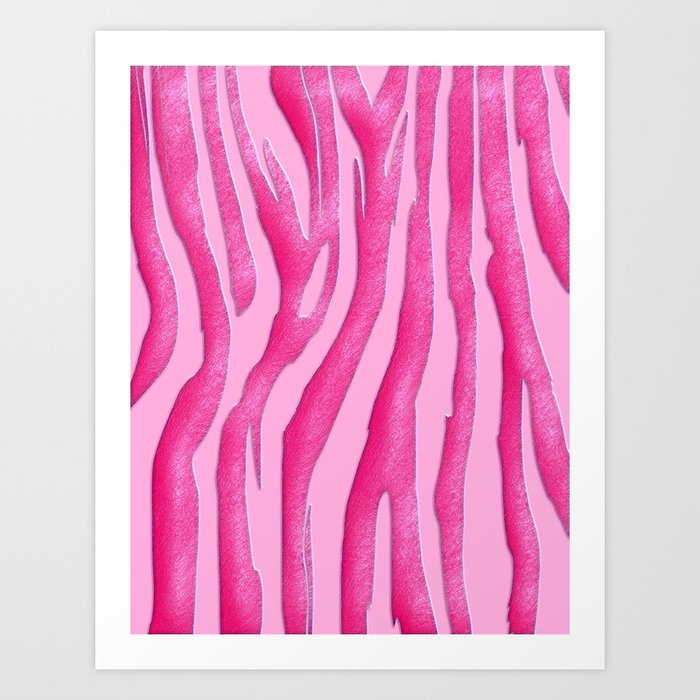 Bright Pink Zebra Print Art Print