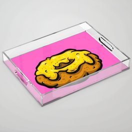 Custard Donut Turd Poo Poop Dookie Cartoon Acrylic Tray