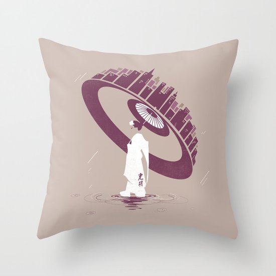 Raining Throw Pillow