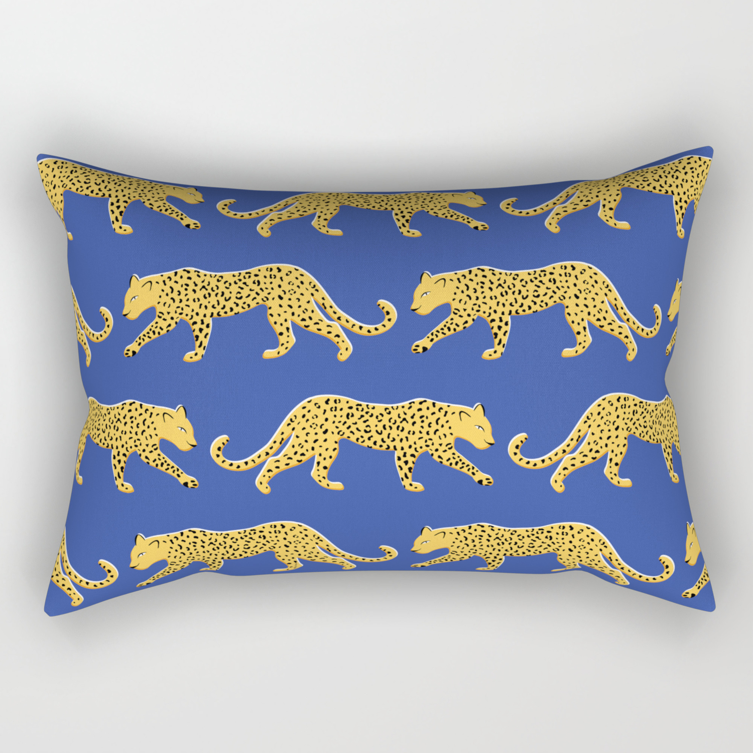 The New Animal Print Blue Rectangular Pillow By Apartmenttherapy