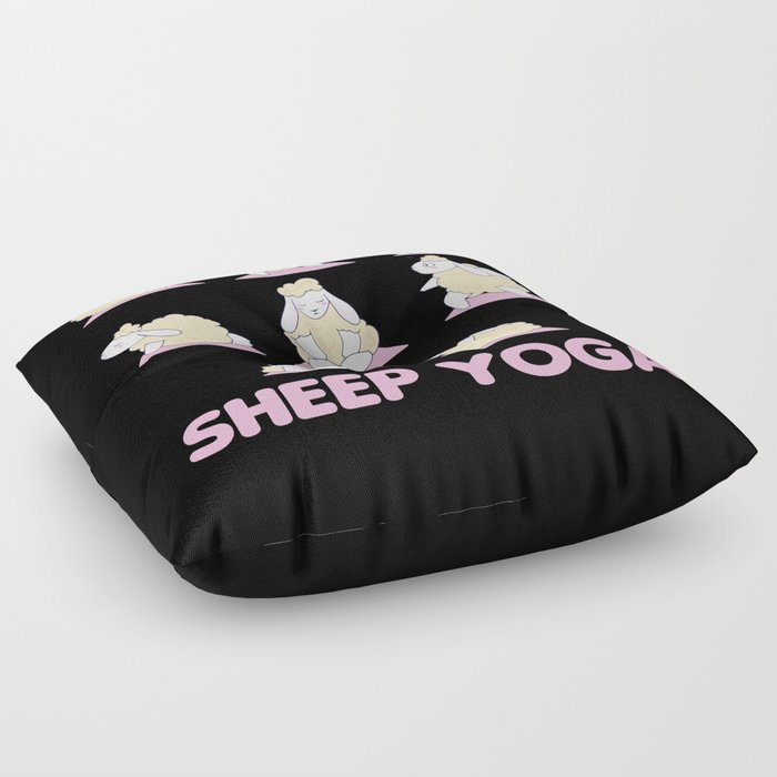 Sheep Yoga Cute Sheep Doing Exercise Floor Pillow