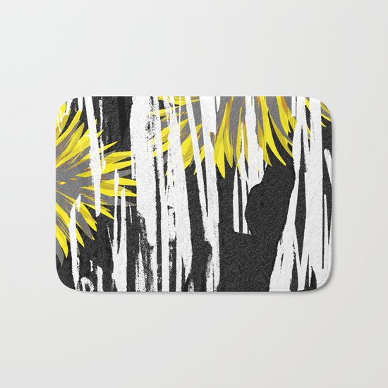 Abstract Palm Tree Leaves Design Bath Mat