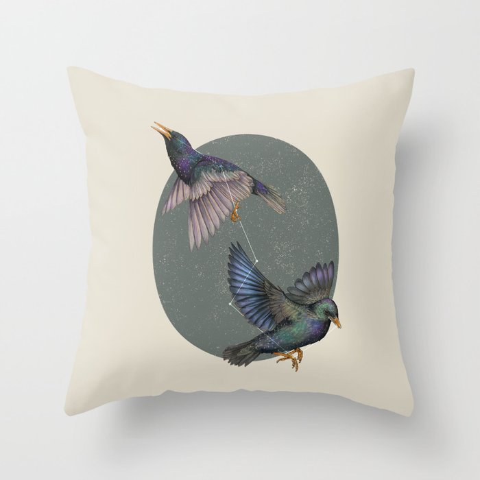 Starlings and Big Dipper Throw Pillow