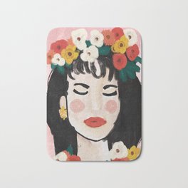 Como La Flor Selena Pop Art Print Bath Mat