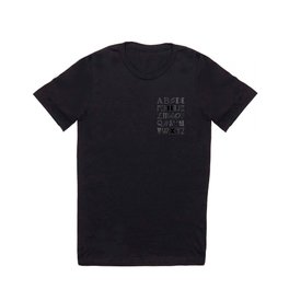 ALPHABET ABCs Artwork - Black & White T Shirt