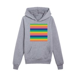 Horizontal rainbow stripes background 2 Kids Pullover Hoodies