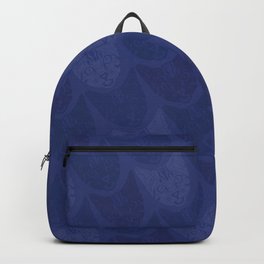 Dark Blue Cat Print Pattern Backpack