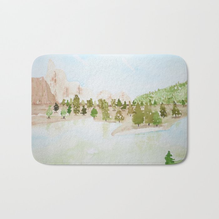 Pines and mountains Bath Mat