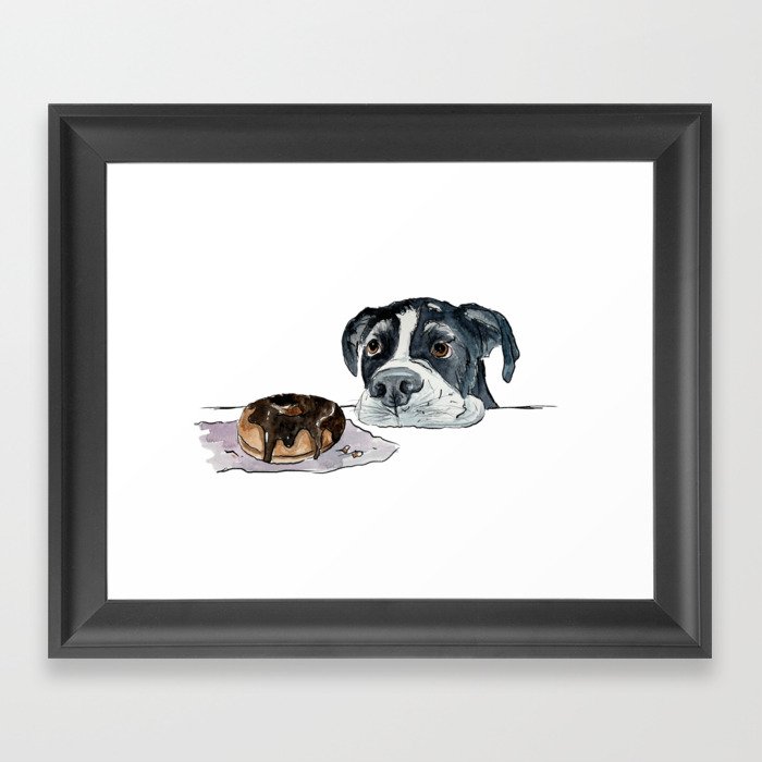 Beggin Donut Dog Framed Art Print
