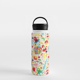 Candy Pattern - White Water Bottle