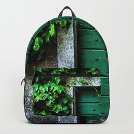 Green Doorway with Ivy Photograph Backpack