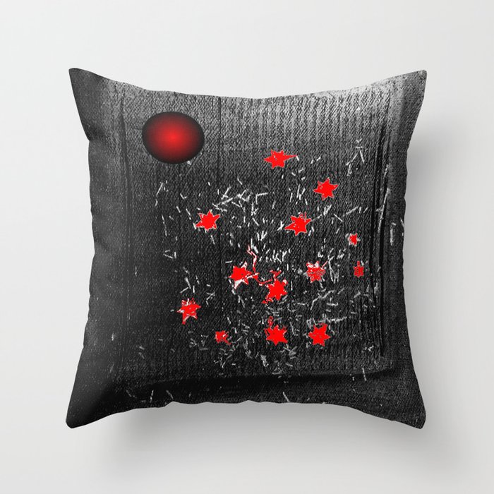 Red star Throw Pillow