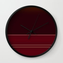 Rich Burgundy Ombre with Gold Stripes Wall Clock