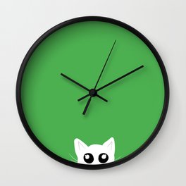 Peekaboo kitty cat Wall Clock