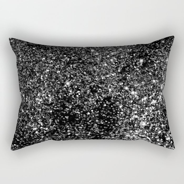 Black Night Glitter #1 (Faux Glitter) #shiny #decor #art #society6 Rectangular Pillow