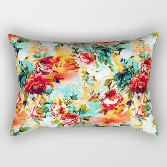 Floral Camouflage Rectangular Pillow