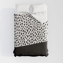 Dalmatian Spots with Black Stripe Duvet Cover