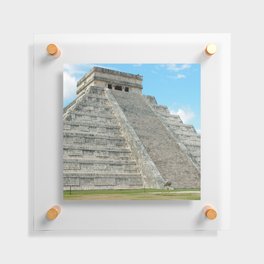 Mexico Photography - Ancient Pyramid Under The Blue Sky Floating Acrylic Print