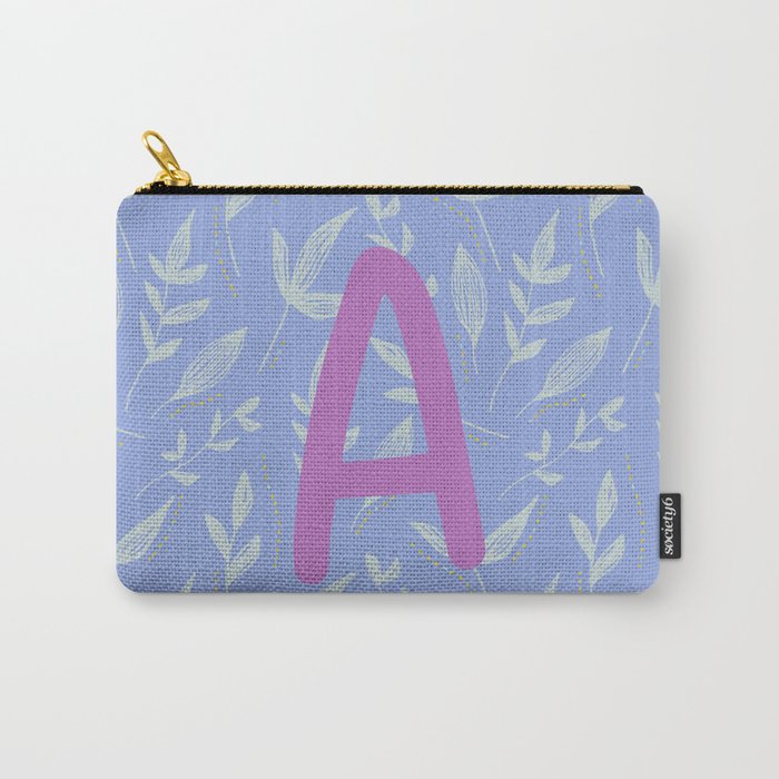 Lilac Letter A Carry-All Pouch