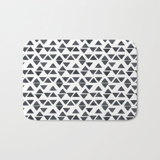 Black Watercolor Triangle Pattern Bath Mat
