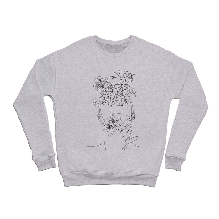 Flower Girl Line Art Crewneck Sweatshirt